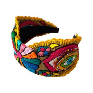Diadema tipo turbante café