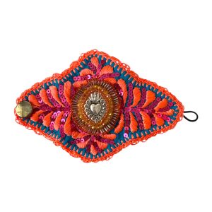 Pulsera rombo bordada neón