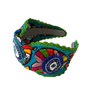 Diadema tipo turbante turquesa milagro