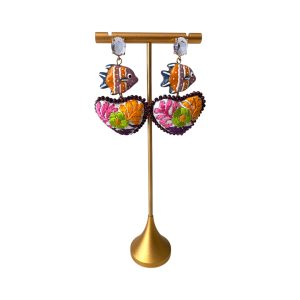 Arete Corazón Pez Morado