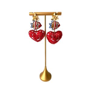 Arete Corazón Rojo