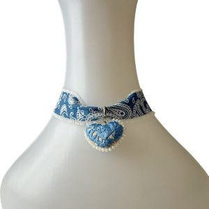Choker corazón cielo metálico