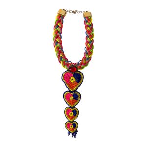 Collar corbatero trenzado multicolor