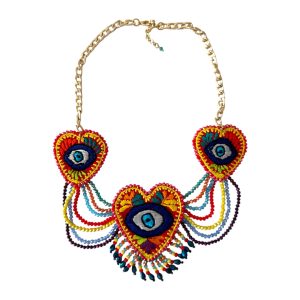 Collar 3 corazones multicolor