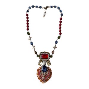 Collar cristales corazón multicolor