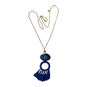 Collar ojo turco azul cobalto