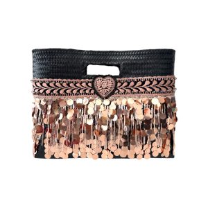 Bolsa de rafia oro rosa