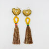 ARETES AMARILLOS CON DORADO
