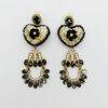 ARETES IVORY / BLANCOS CON NEGRO