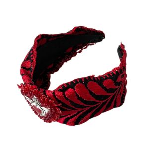 Diadema tipo turbante rojo negro