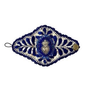 Pulsera rombo bordada azul oscuro