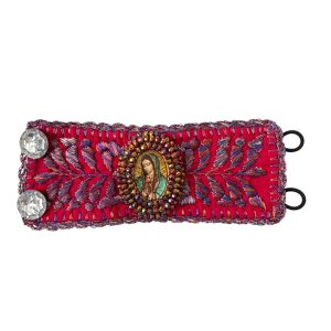 Pulsera ancha bordada hilos radiantes