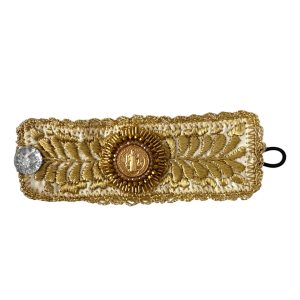 Pulsera ancha bordada destello dorado