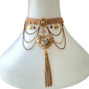 Choker corazón nude
