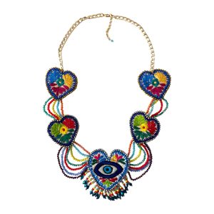 Collar 5 corazones multicolor