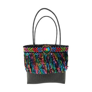 Bolsa lentejuelas negra multi