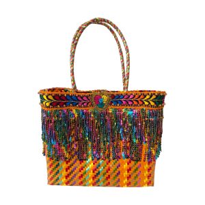 Bolsa lentejuelas amarilla multi
