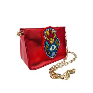 Bolsa mini en piel roja