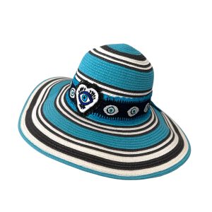 Sombrero corazón azul