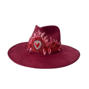 Sombrero corazón vino