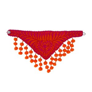 Cuello V rojo naranja