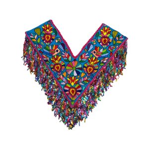 Capa en V azul turquesa