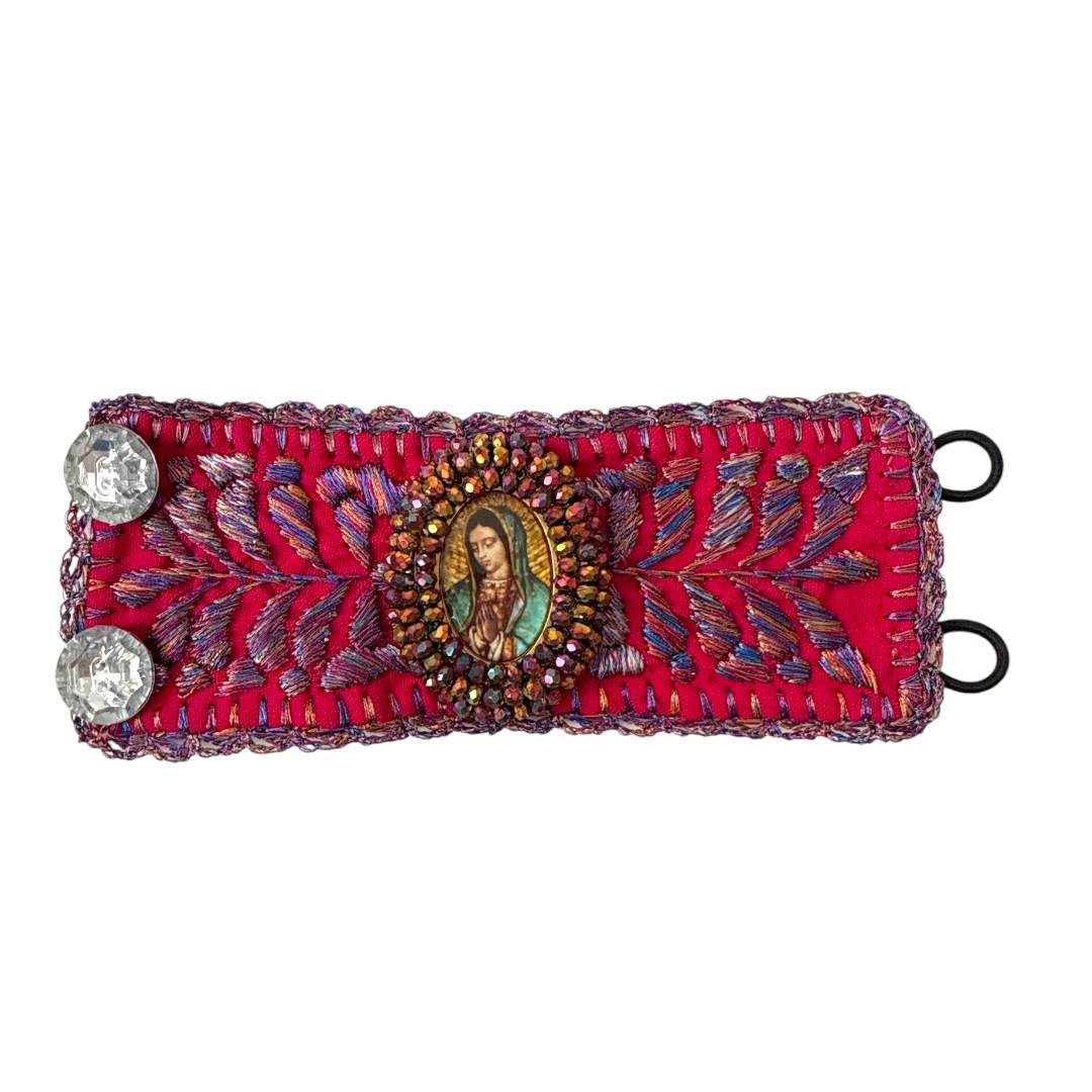 Pulsera ancha bordada hilos radiantes