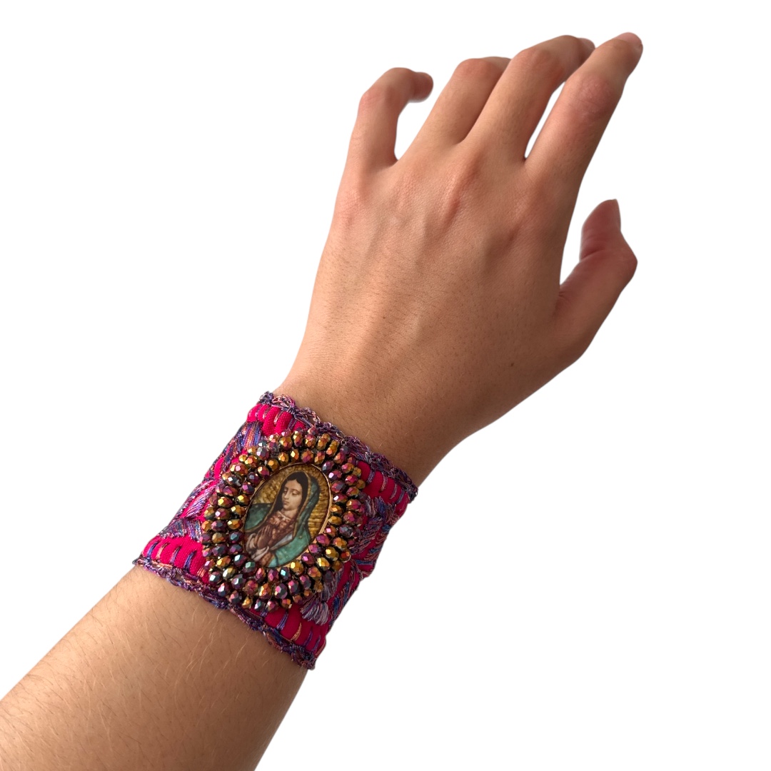 Pulsera ancha bordada hilos radiantes - Imagen 2