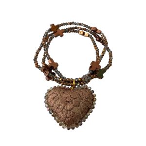 Pulsera cruz café