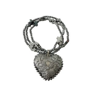 Pulsera cruz plateada