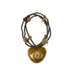 Pulsera cruz dorada