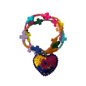 Pulsera de cruces multicolor