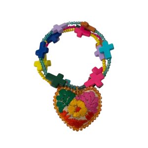 Pulsera de cruces multicolor